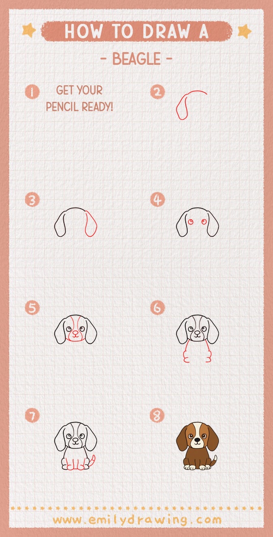 how to draw a beagle pinterest pin
