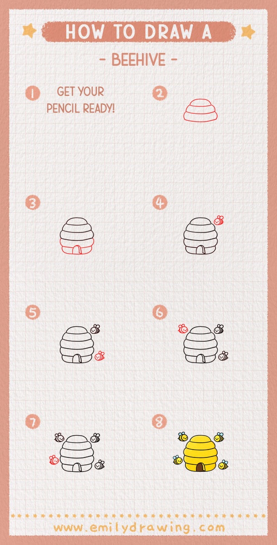 how to draw a beehive pinterest pin