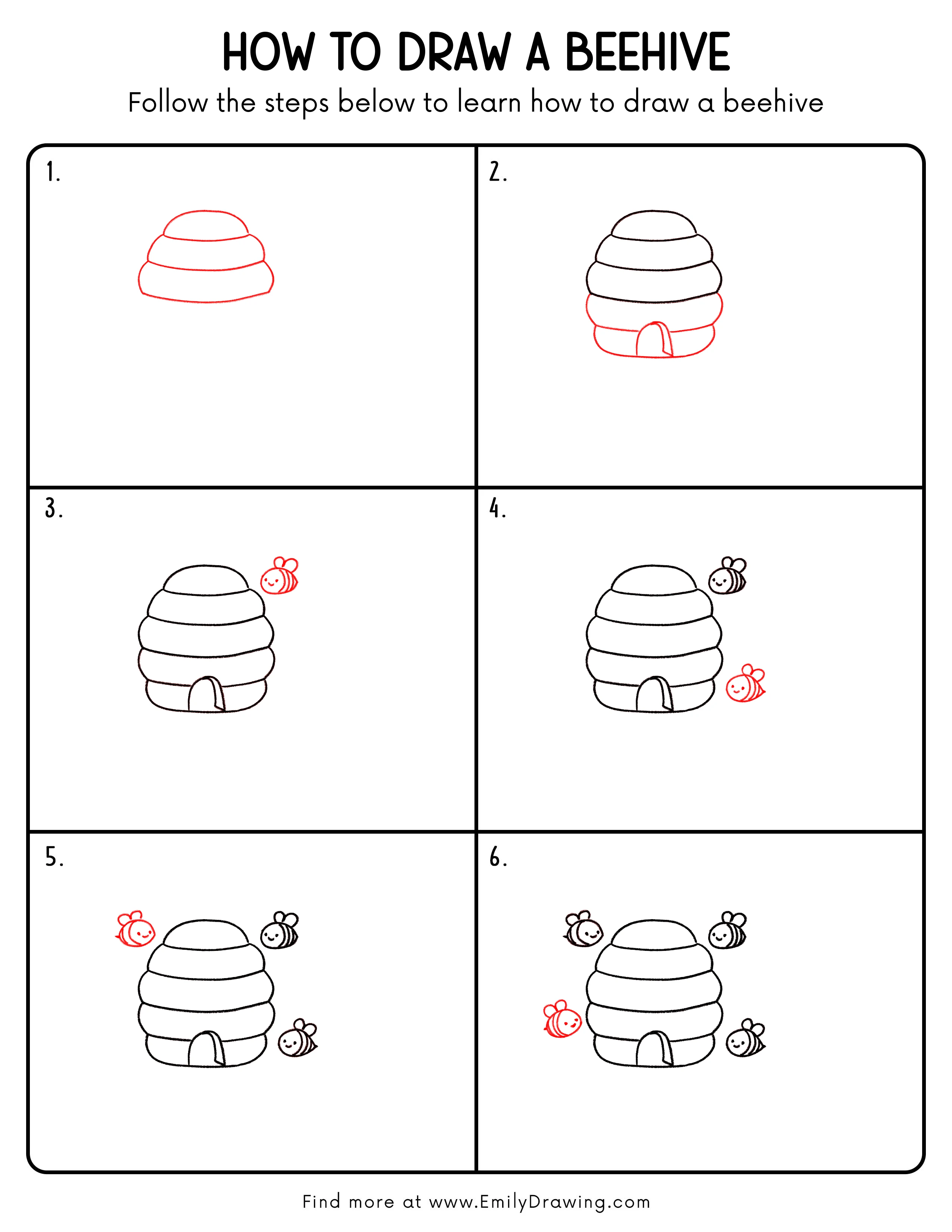 Printable Beehive Drawing Guide