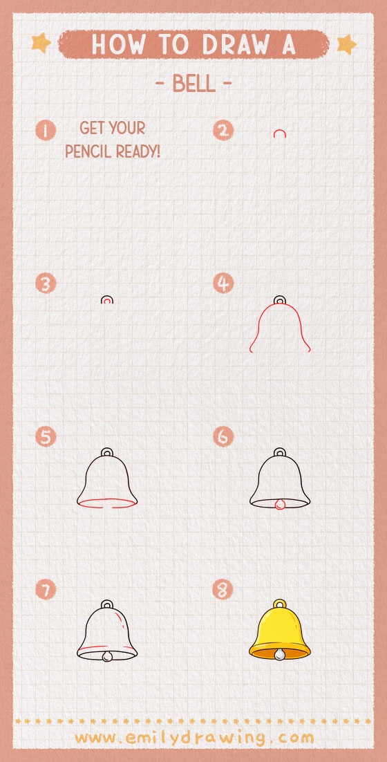 how to draw a bell pinterest pin