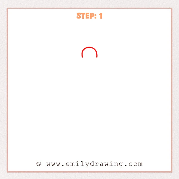 how to draw a bell - Step 1: A simple upside-down U shape forming the bell’s top hanging loop.