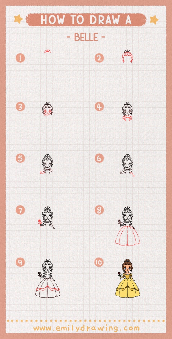 how to draw a belle pinterest pin