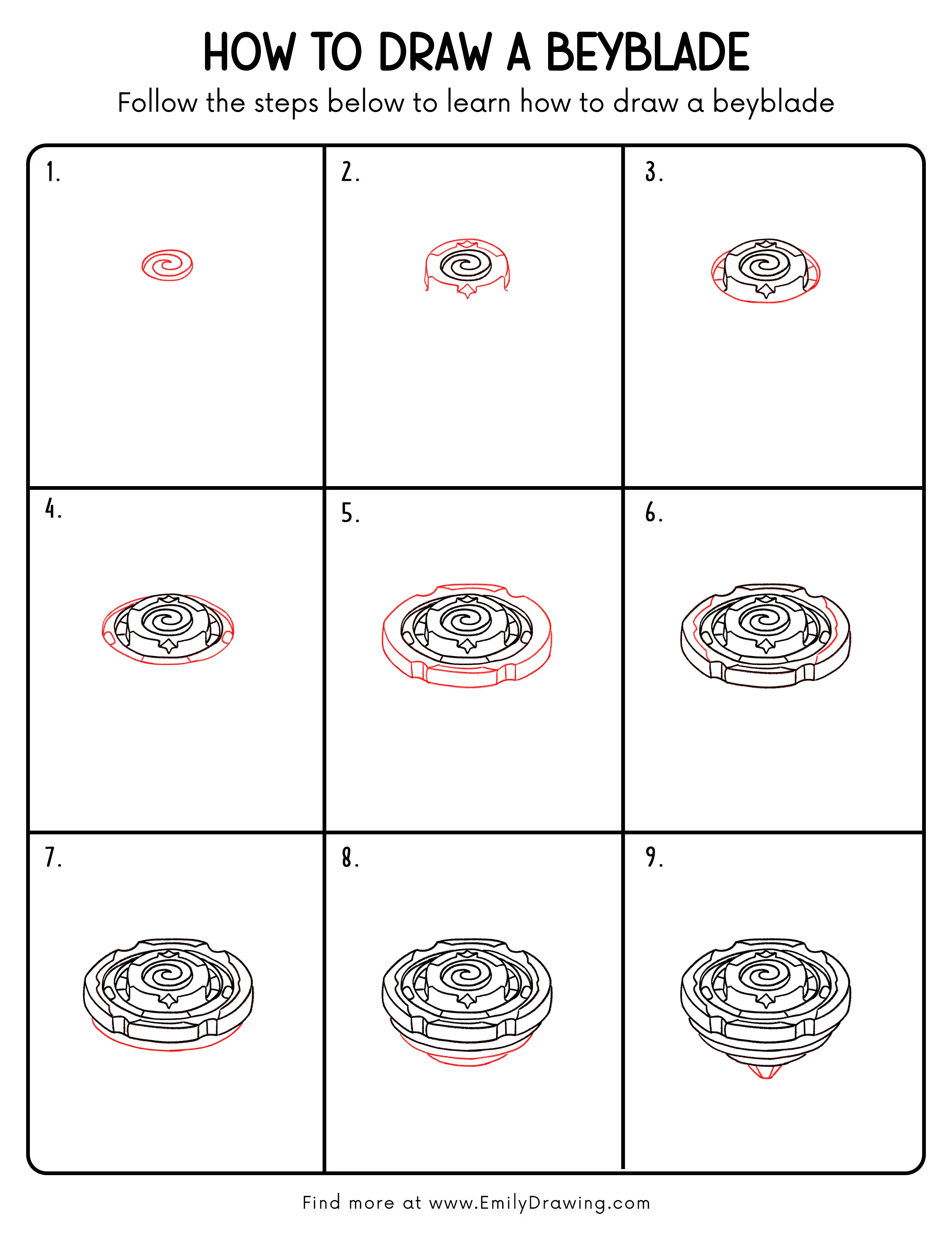 Printable Beyblade Drawing Guide