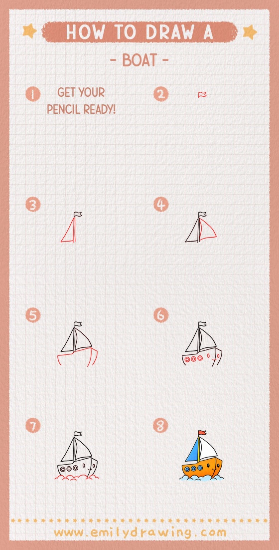 how to draw a boat pinterest pin