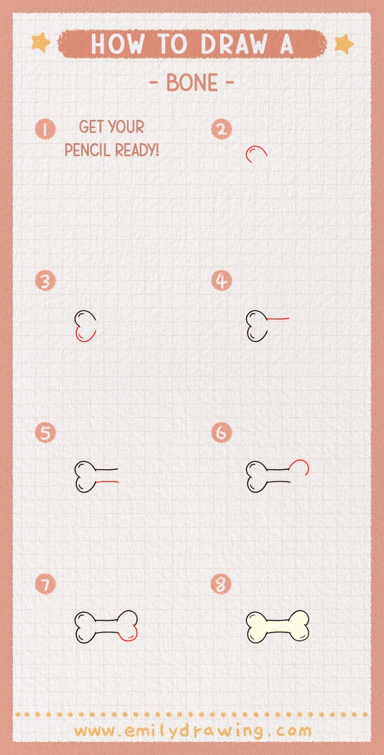 how to draw a bone pinterest pin