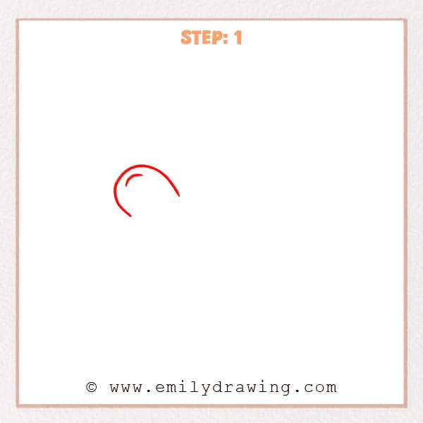 how to draw a bone - Step 1: The bone drawing begins with a curved left end and a small highlight mark.