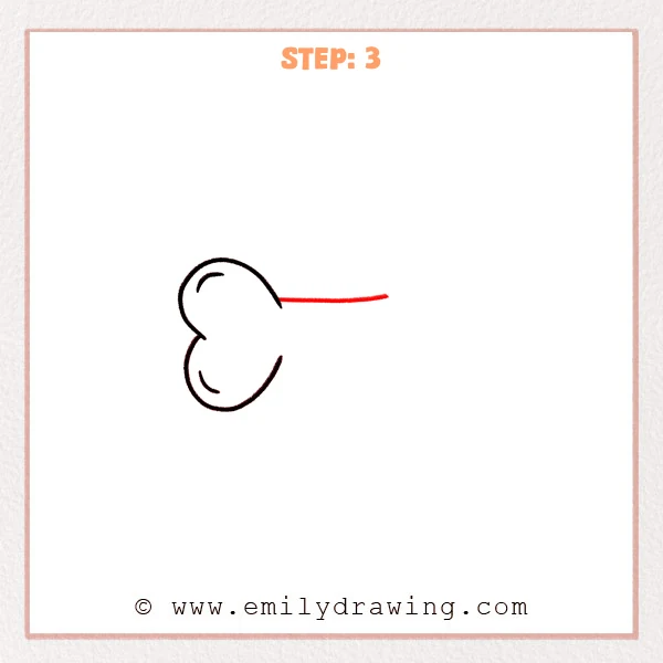 how to draw a bone - Step 3: A long top line extends from the left end to form the bone’s main shaft.