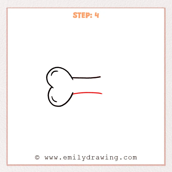 how to draw a bone - Step 4: A bottom curve is added to give the bone a thick, rounded shaft.