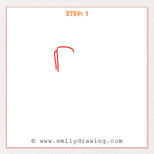 how to draw a boots - Step 1: The first boot begins with a curved top opening and a slim side edge.