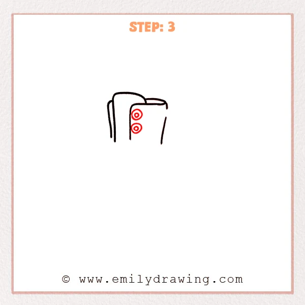 how to draw a boots - Step 3: Two round eyelets with inner circles appear on the front boot.