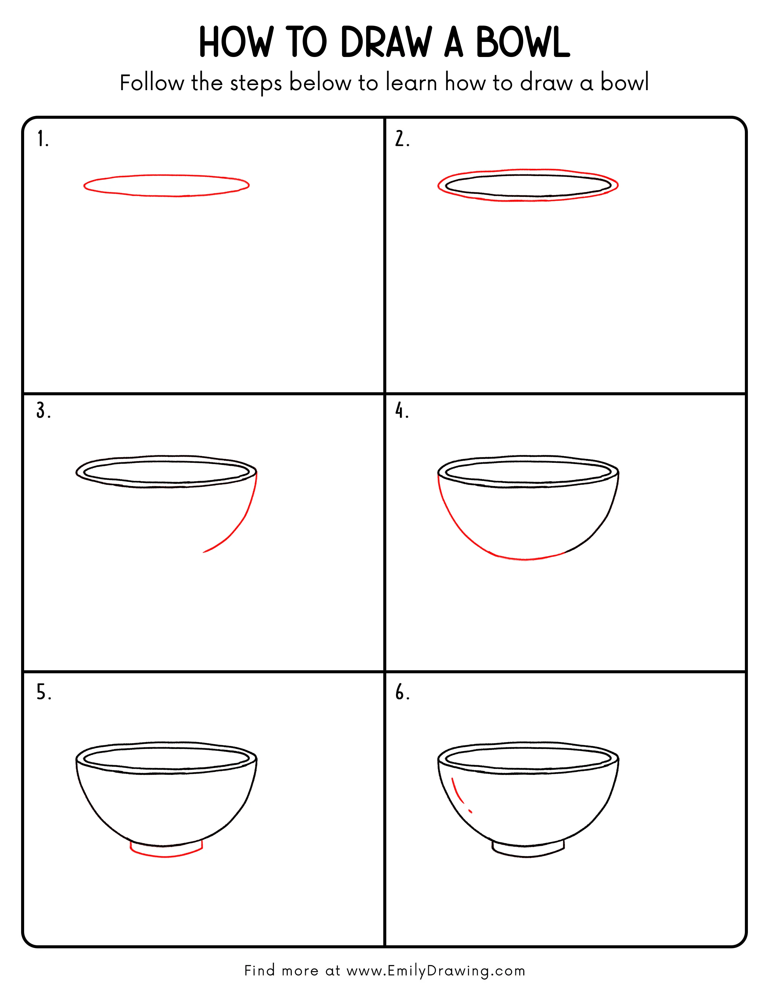 Printable Bowl Drawing Guide