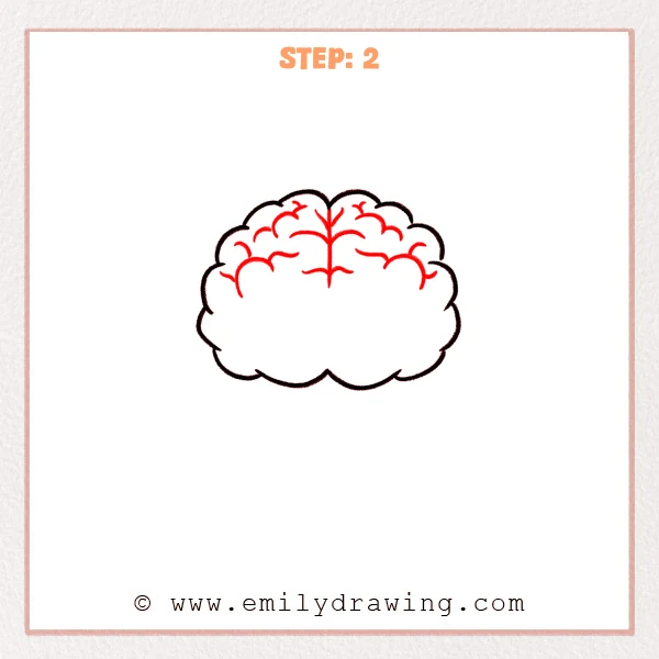 how to draw a brain - Step 2