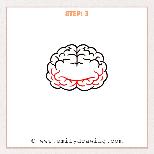 how to draw a brain - Step 3