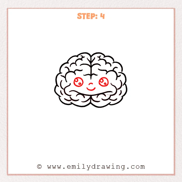 how to draw a brain - Step 4