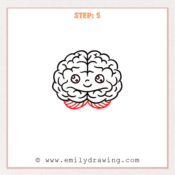 how to draw a brain - Step 5