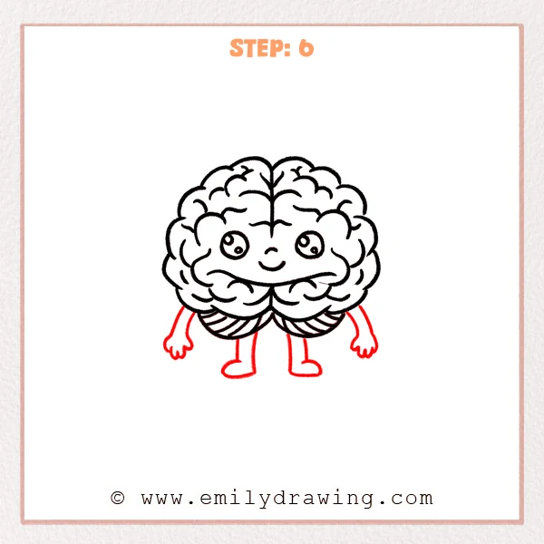 how to draw a brain - Step 6