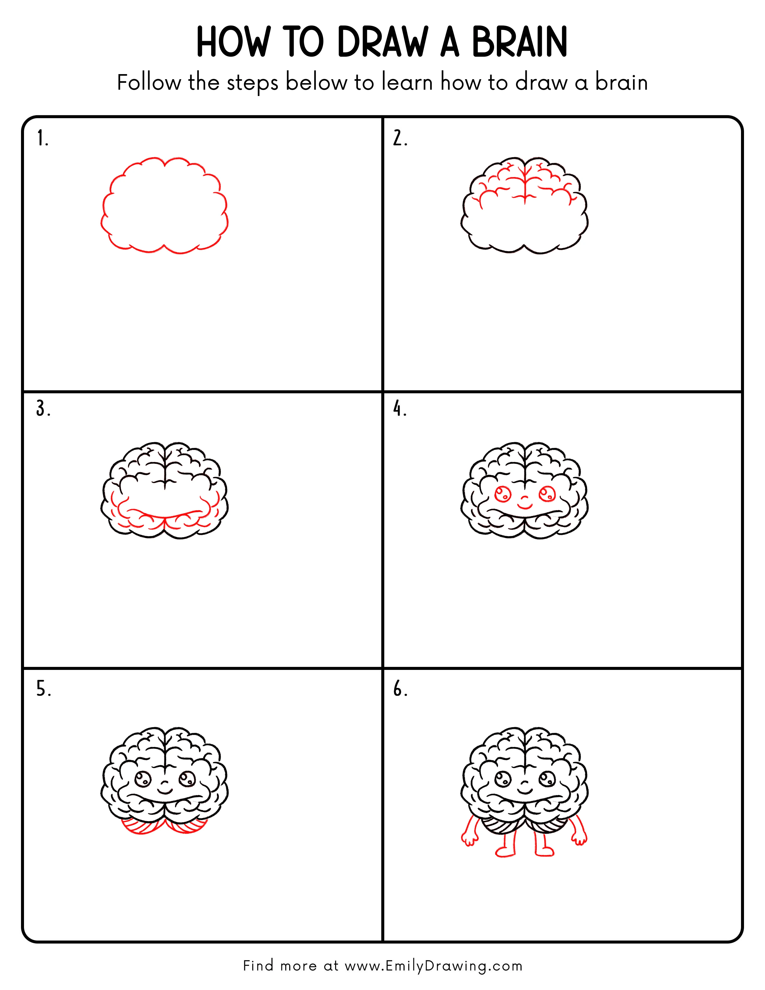 Printable Brain Drawing Guide