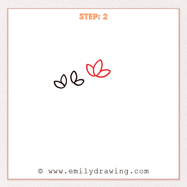 how to draw a branches - Three bud clusters, with a larger bud added on the upper right for branches.