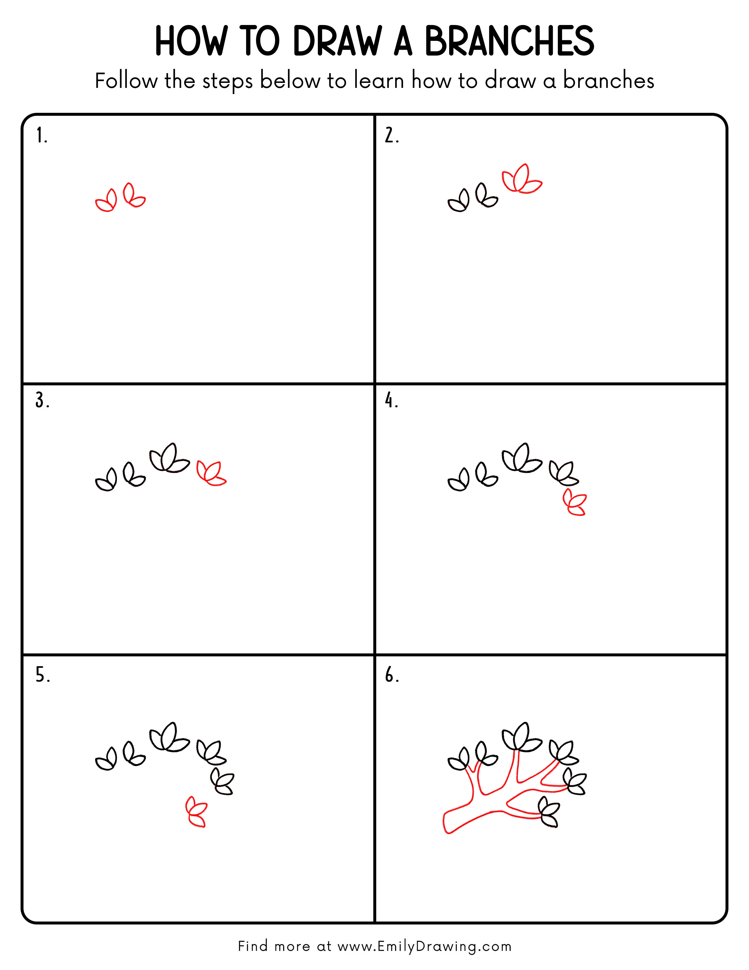 Printable Branches Drawing Guide