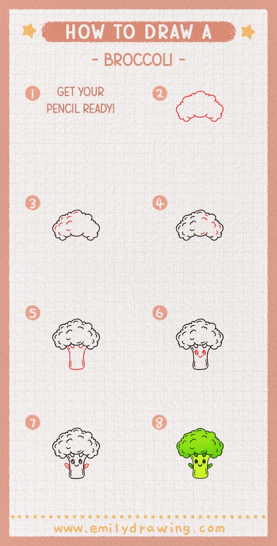 how to draw a broccoli pinterest pin