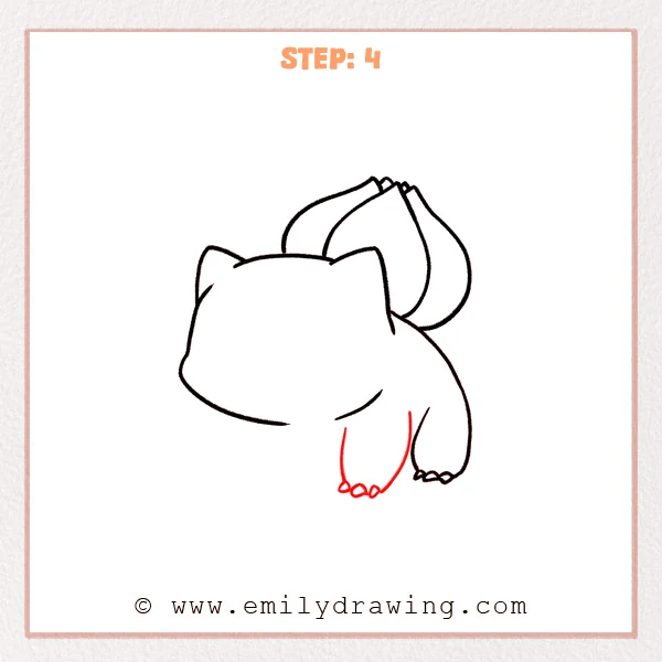 how to draw a bulbasaur - Step 4