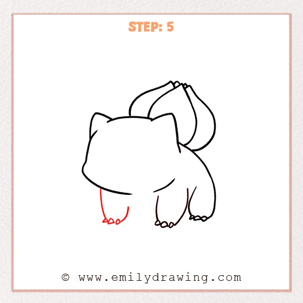 how to draw a bulbasaur - Step 5