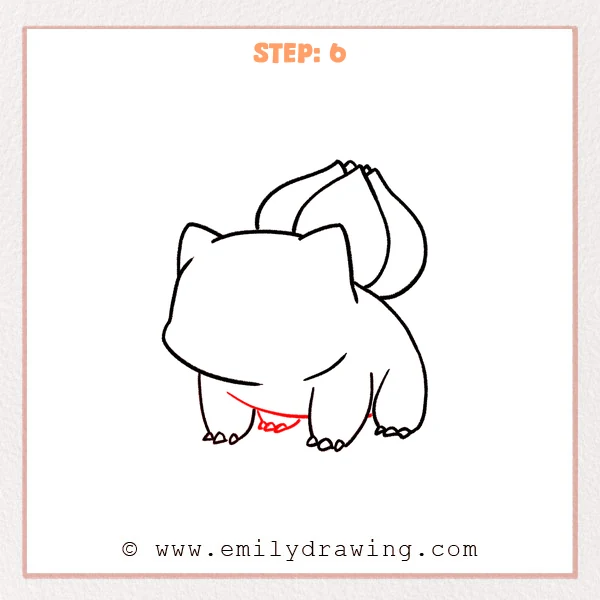 how to draw a bulbasaur - Step 6