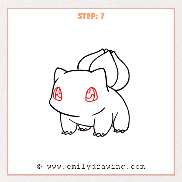 how to draw a bulbasaur - Step 7