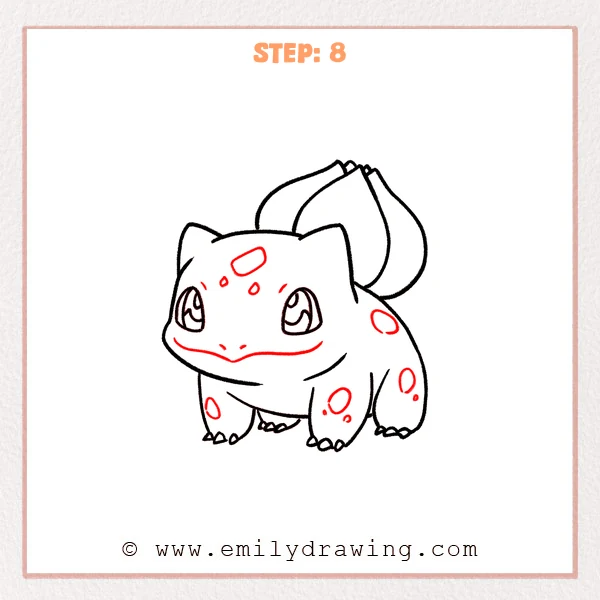 how to draw a bulbasaur - Step 8