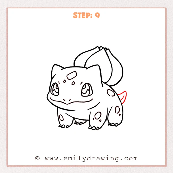 how to draw a bulbasaur - Step 9