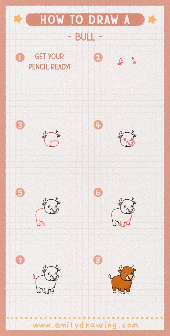 how to draw a bull pinterest pin