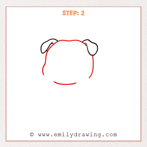 how to draw a bulldog - Step 2