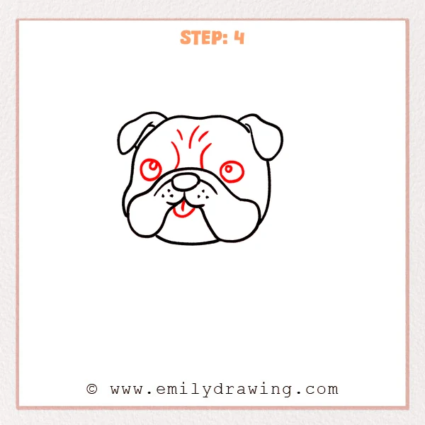 how to draw a bulldog - Step 4