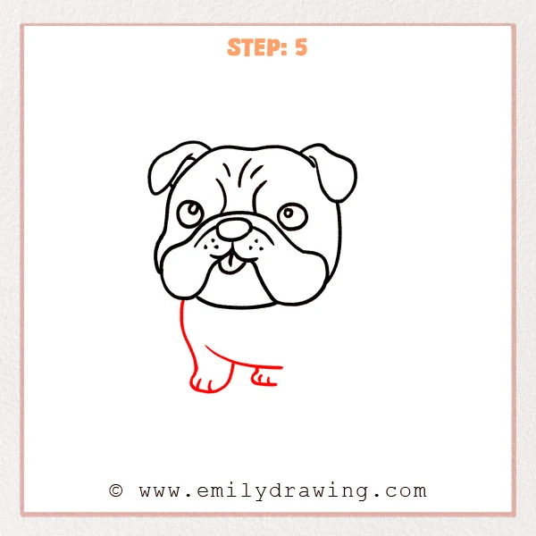 how to draw a bulldog - Step 5