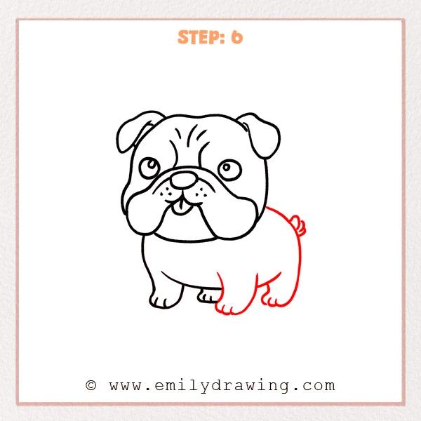 how to draw a bulldog - Step 6