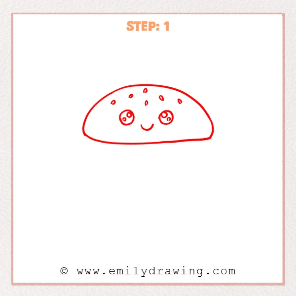 how to draw a burger - Step 1