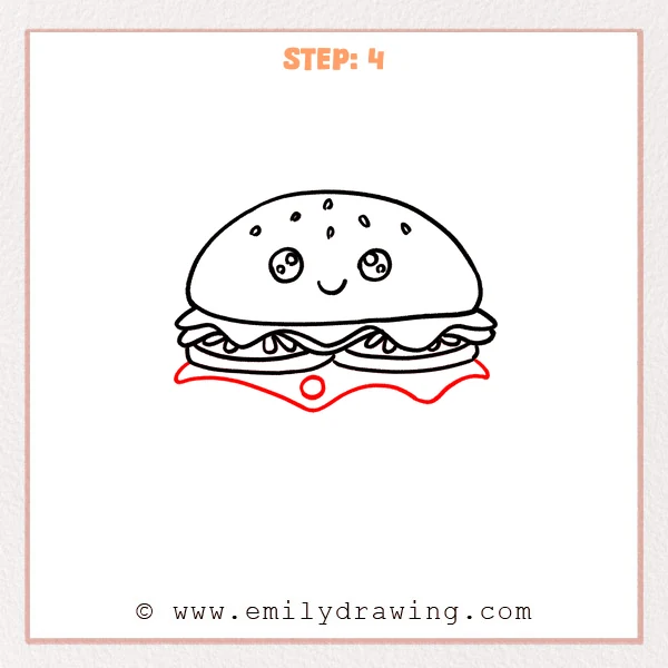 how to draw a burger - Step 4