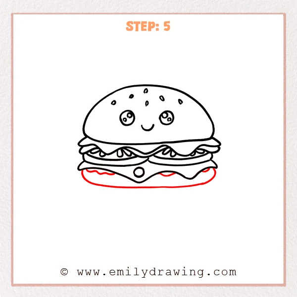 how to draw a burger - Step 5