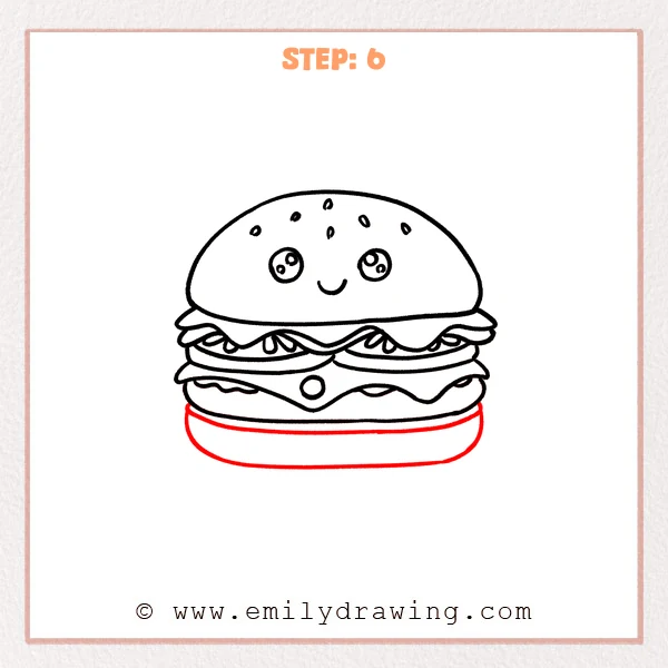 how to draw a burger - Step 6