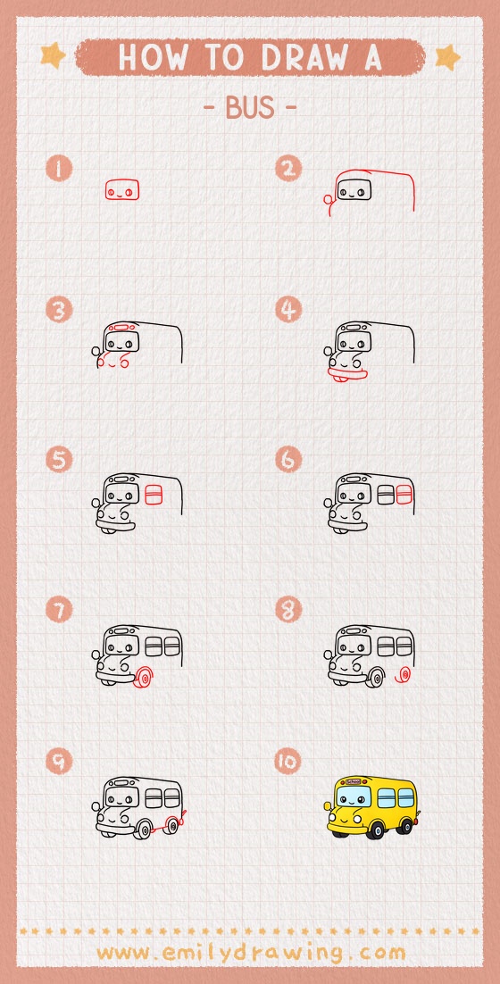 how to draw a bus pinterest pin