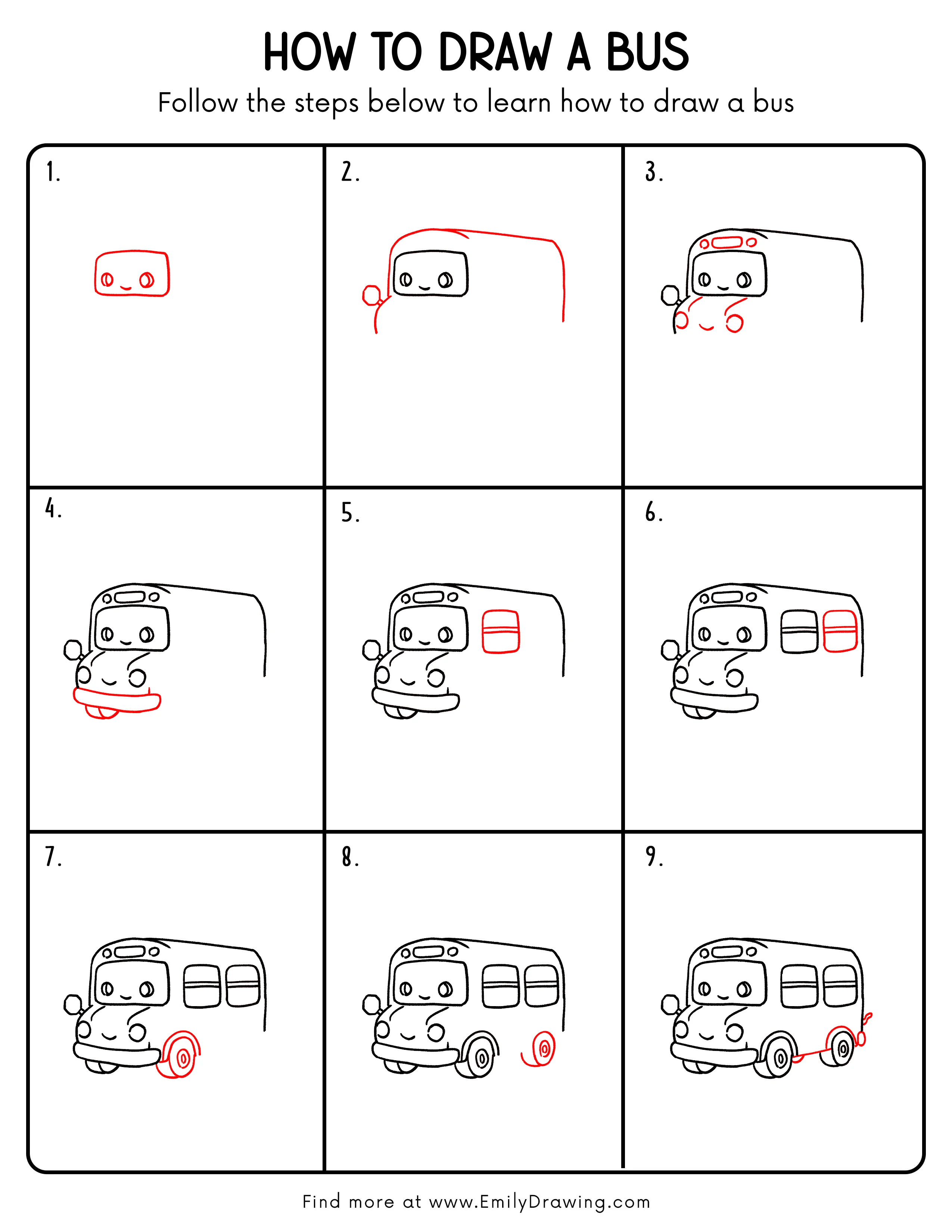 Printable Bus Drawing Guide