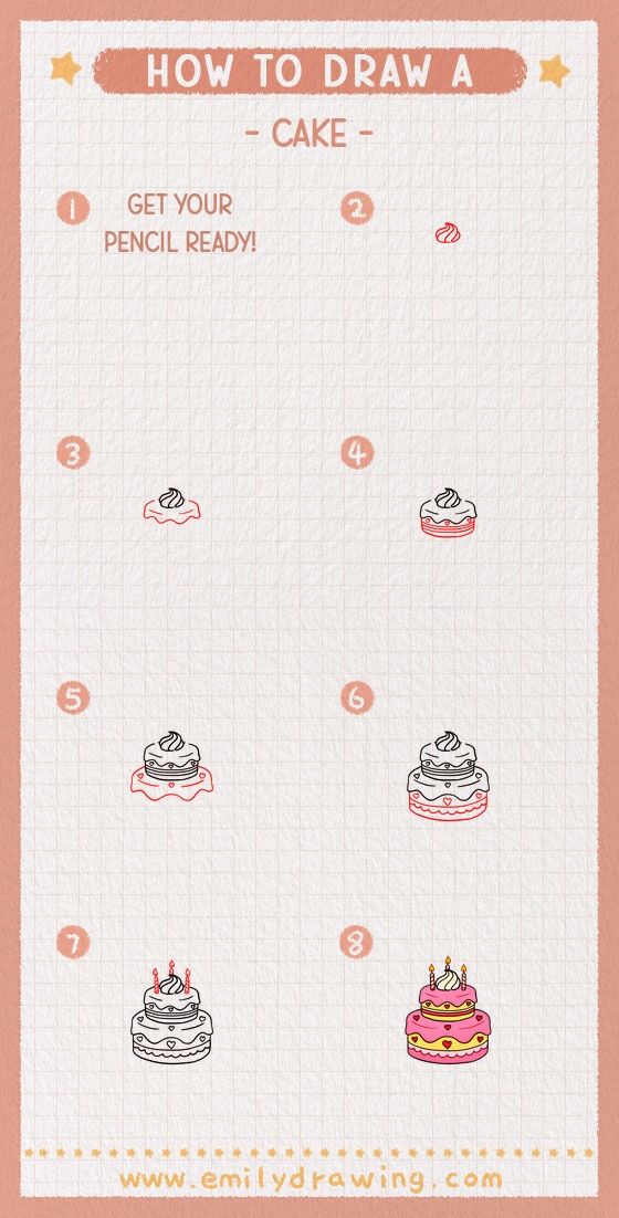 how to draw a cake pinterest pin