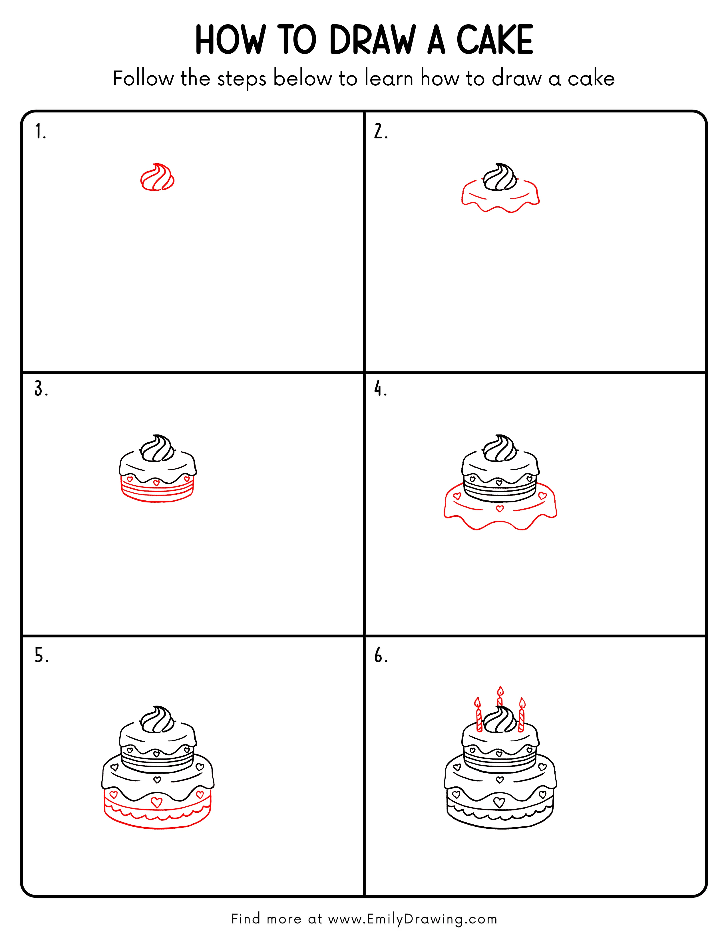 Printable Cake Drawing Guide