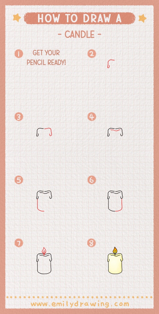 how to draw a candle pinterest pin