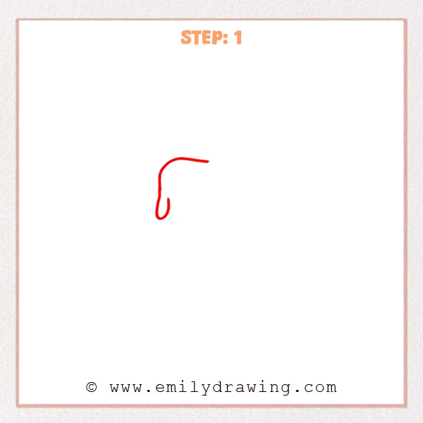 how to draw a candle - First step of an easy candle drawing with a single curved outline line and a short top stroke.