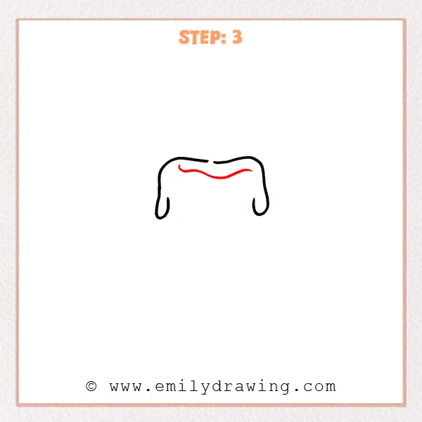 how to draw a candle - Third step of an easy candle drawing with an added inner wavy line near the top to show melted wax.