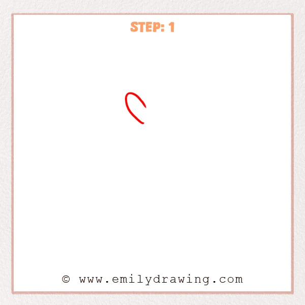 how to draw a carrot - A single curved line forms the outer edge of the carrot’s left leaf at the top of the page.