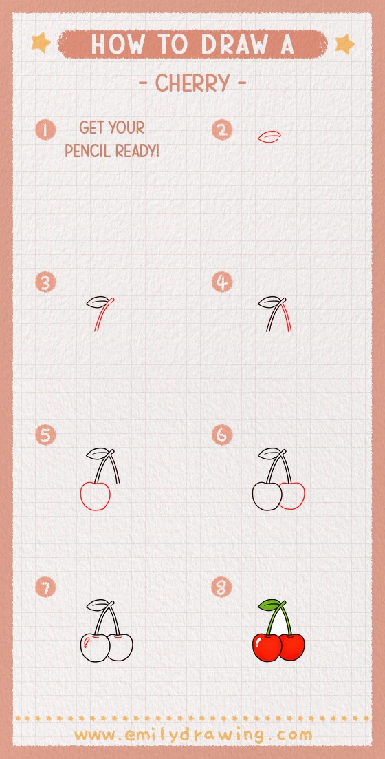 how to draw a cherry pinterest pin