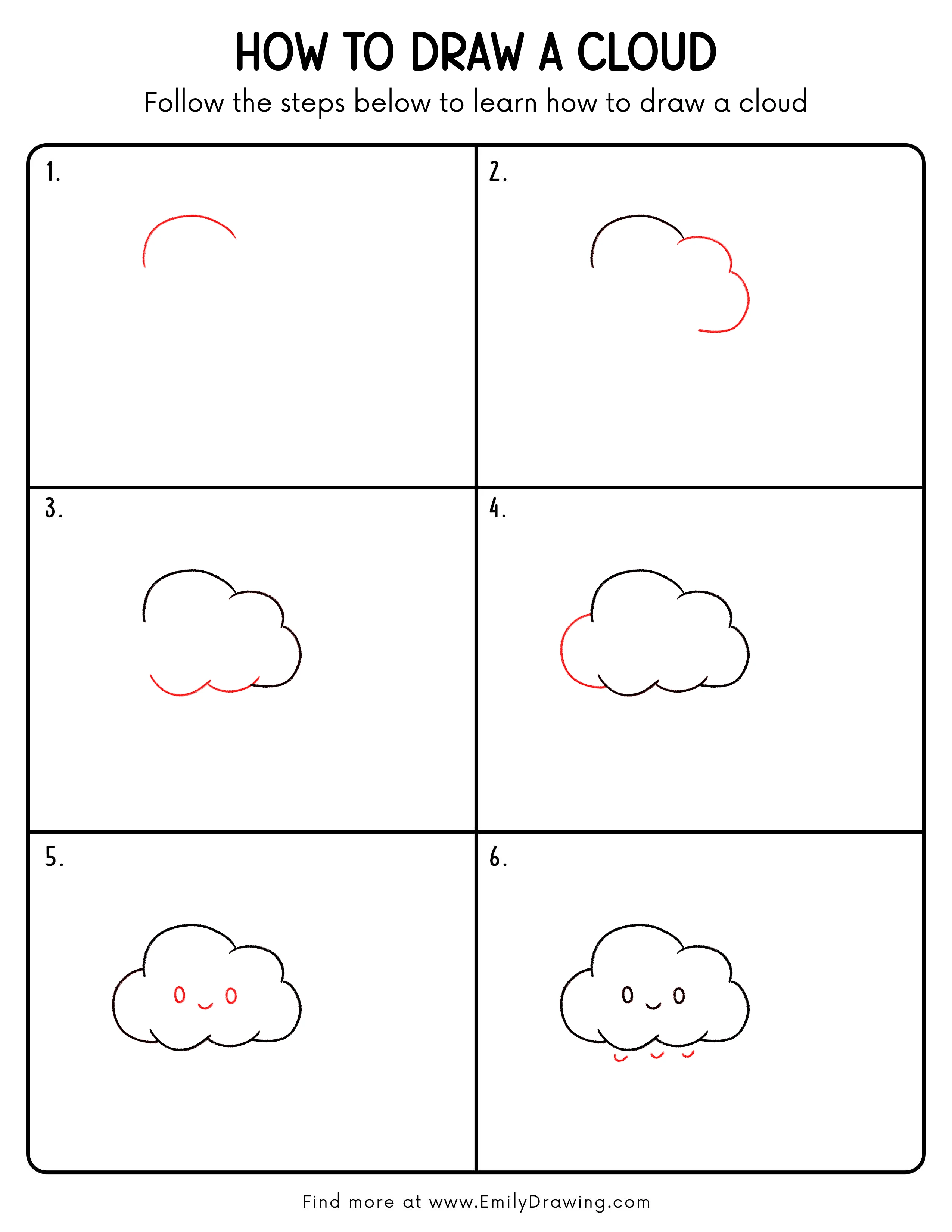 Printable Cloud Drawing Guide