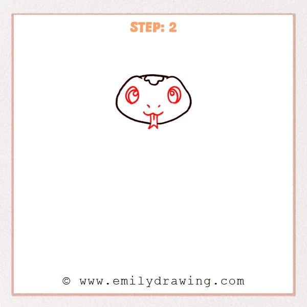 how to draw a cobra - Step 2